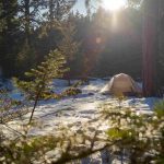 camping in snow