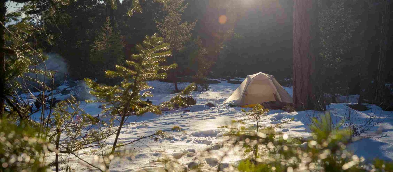 camping in snow