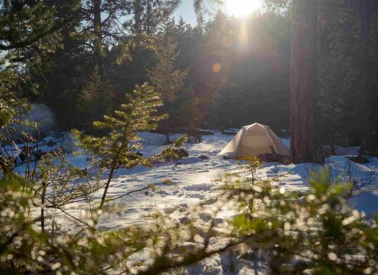 camping in snow