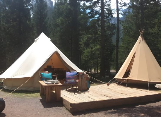 luxury glamping setup for comfortable outdoors