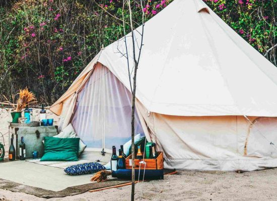 beautiful tent setup for cozy camping