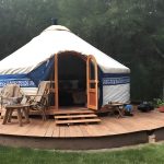 beautiful yurt tent setup for backyard glamping
