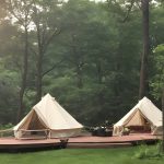 beautiful glamping site in forest