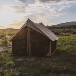 beautiful bell tent setup in the plains