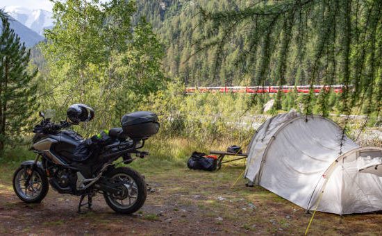 bike camping in the mountains