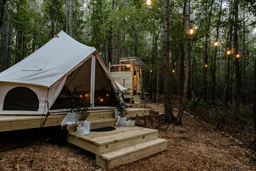 canvas bell tent for glamping