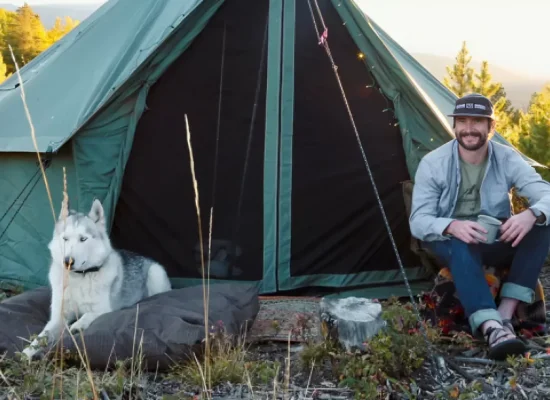 solo camping with dog