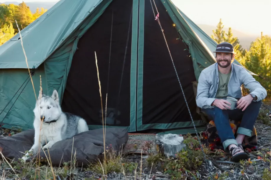 solo camping with dog