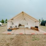 glamping tent setup for luxury outdoor experience