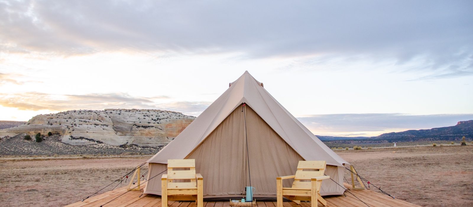 beautiful tent setup for camping with the mountains view