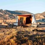 beautiful camping tent setup on sunny day