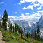 beautiful mountain view of yosemite camping site