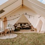 wall tent setup for luxury camping