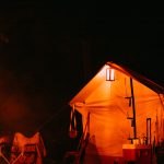 wall tent setup for hunting camp