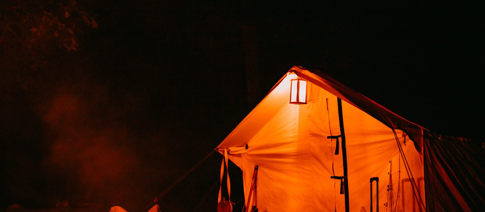 wall tent setup for hunting camp