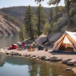 wall tent setup for camping on canyon lake