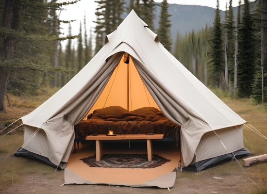 cozy glamping setup