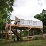 beautifull wall tent set up for glamping