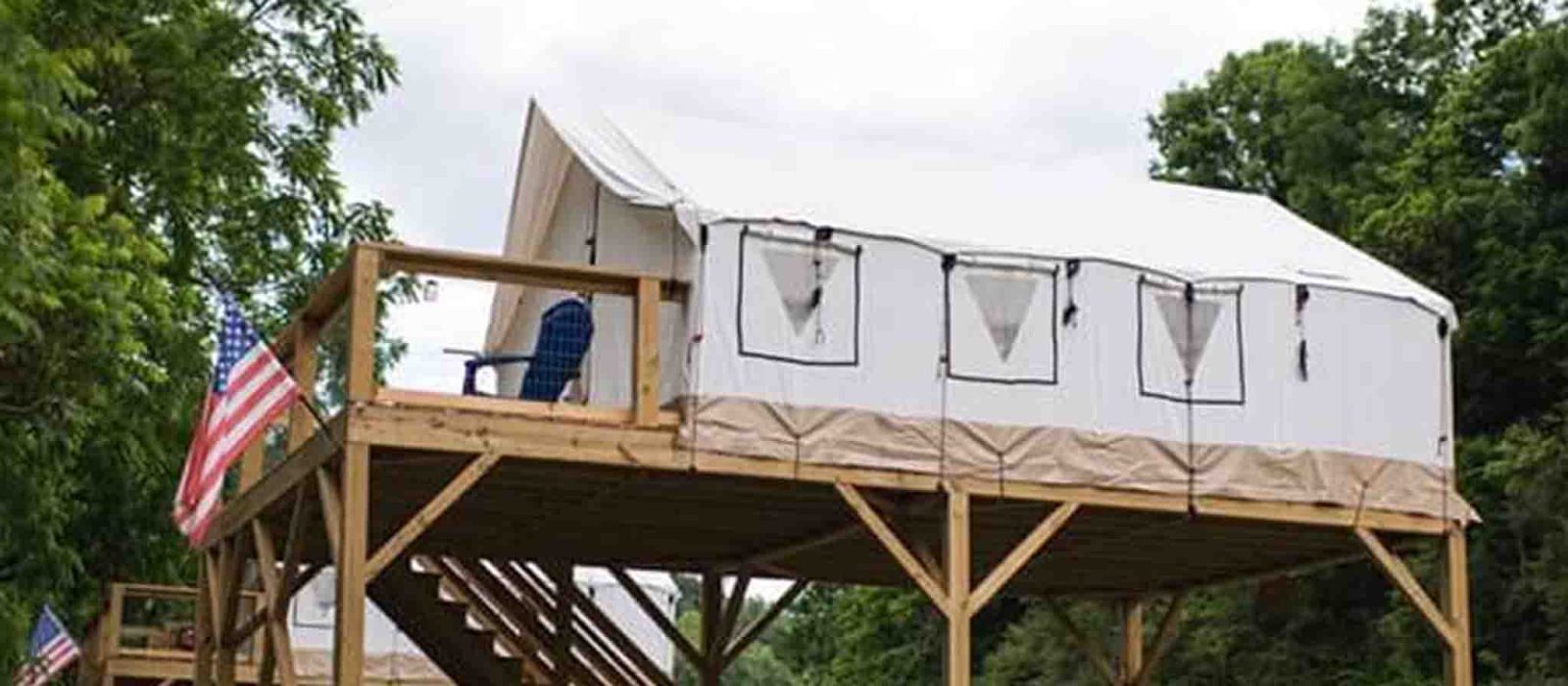 beautifull wall tent set up for glamping