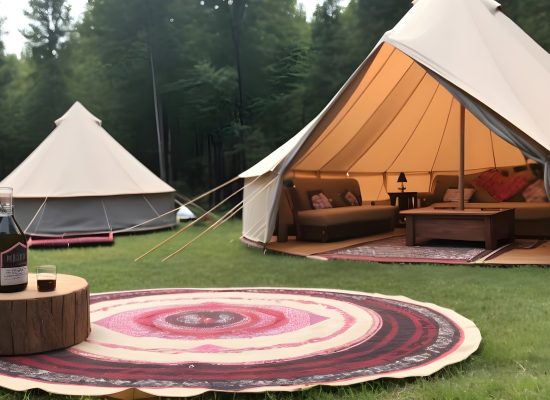 Luxury glamping setup on the glamping site