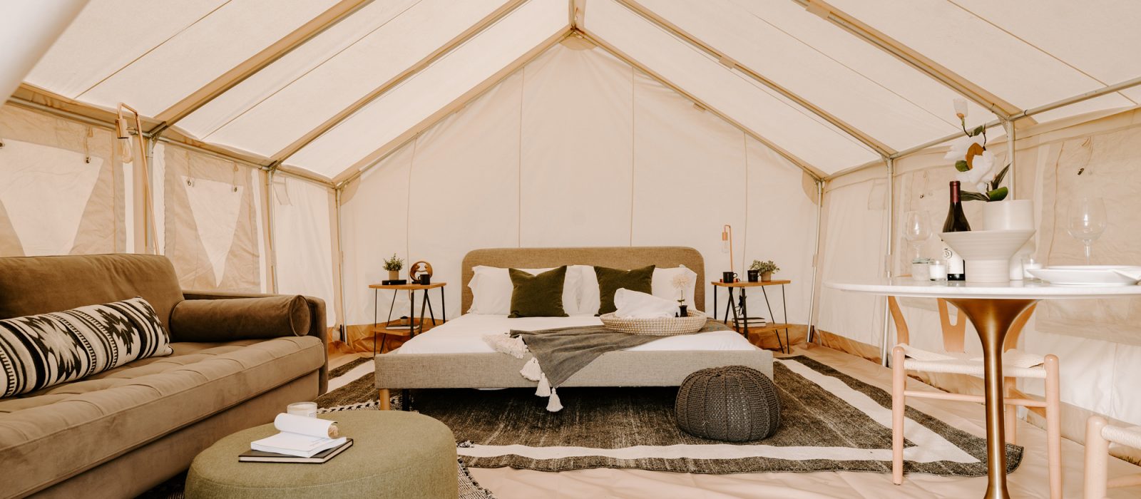 luxury tent setup for living