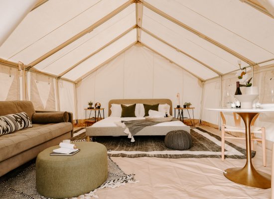 luxury tent setup for living