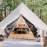 beautiful glamping setup in the forest