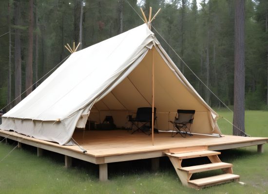 wall tent with beautiful tent deck