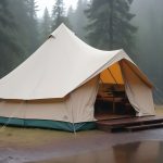 camping in rain with canvas tent