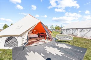 beautifully tents setup for glamping