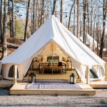 luxury tent for glamping in the forest
