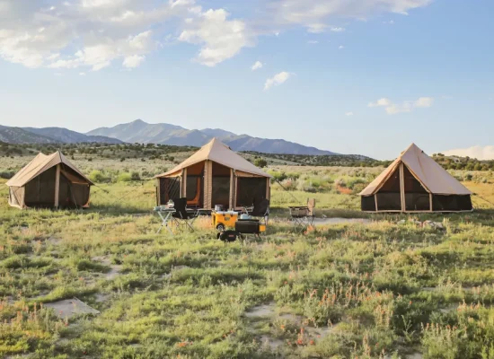amazing wall tent setup for camping in the nature