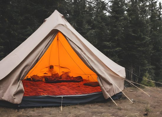 cozy wall tent setup for camping