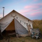 beautiful tent setup for hunting adventure