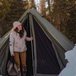 bell tent setup in snow for perfect winter camping