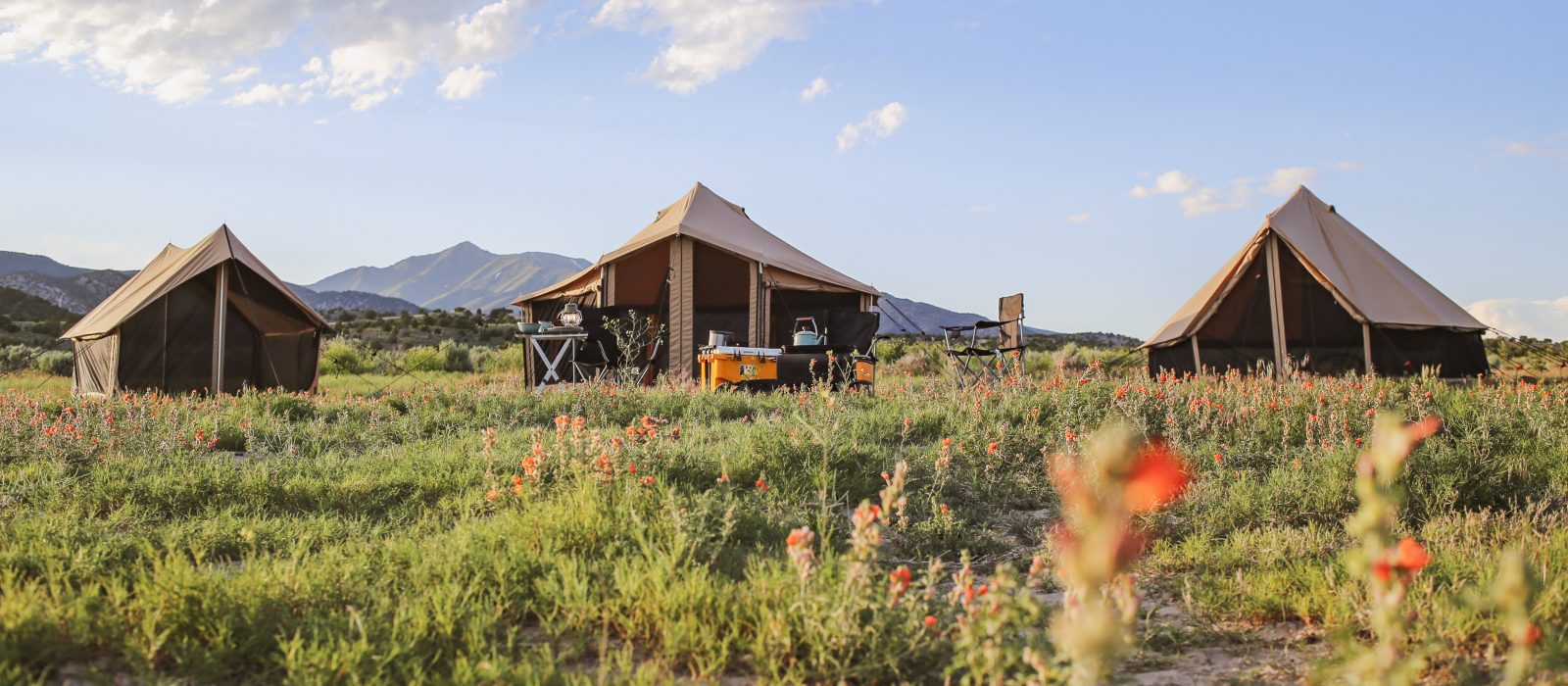 beautiful bell tent setup in nature for outdoor adventure