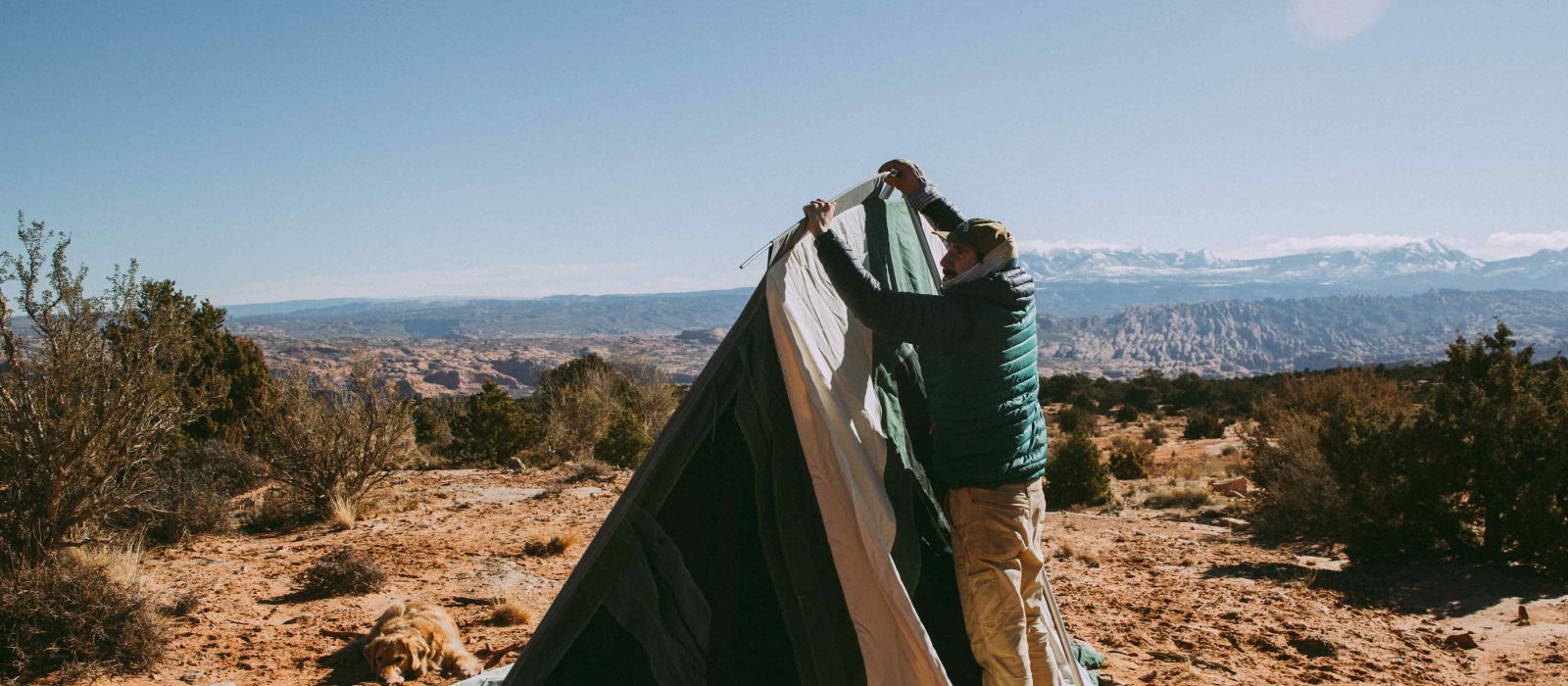 prota cabin tent setup in mountains