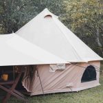 canvas camping tent setup with rainfly sheet for comfortable camping