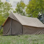 scout tent in the forest for perfect outdoor adventure