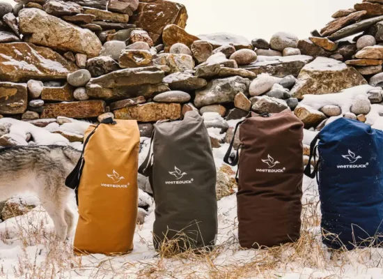 canvas duffel bags for camping in mountains - camping gear
