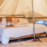 cozy tent setup like home for luxury glamping