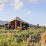 bell tent setup in plains for tent house living
