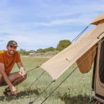 boys setting up a yurt tent for perfect outdoor dventure