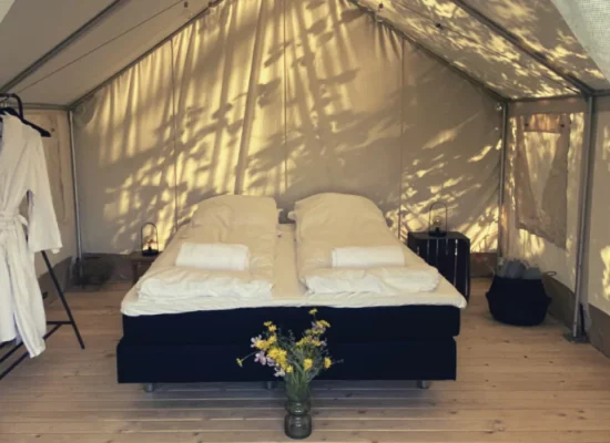 wall tent perfectly setup for glamping