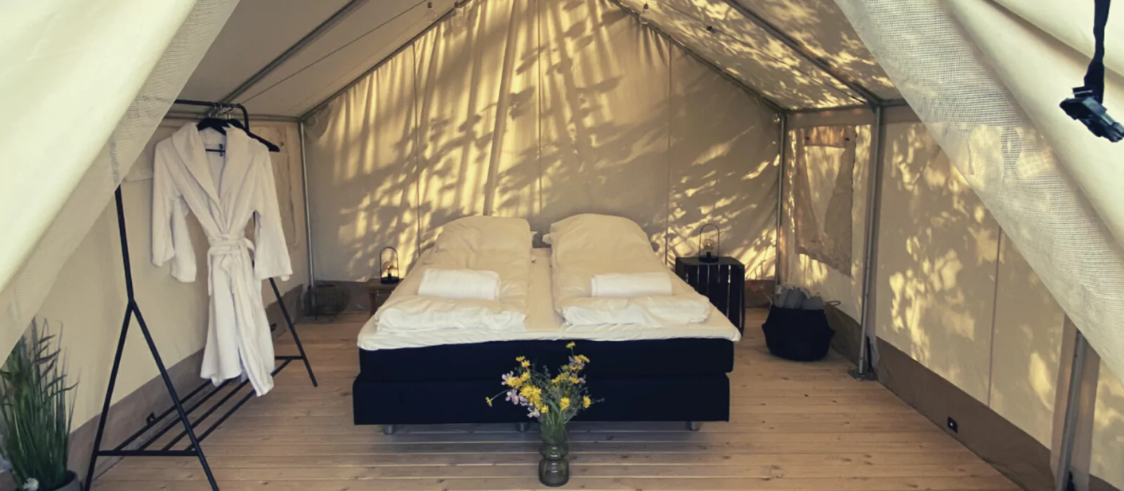wall tent perfectly setup for glamping