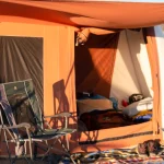 cabin tent setup for camping with maximize space
