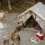 family camping tent setup for camping with all essentials