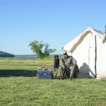 canvas wall tent setup for wildlife camping