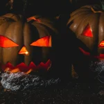 campsite decorated with halloween theme for adventure