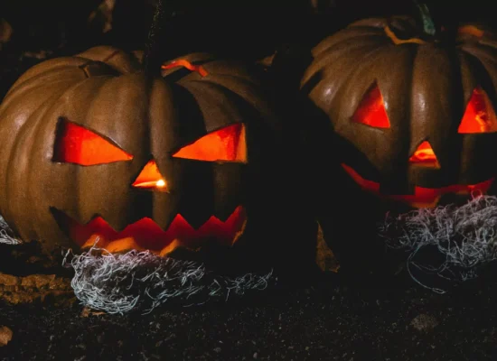 campsite decorated with halloween theme for adventure